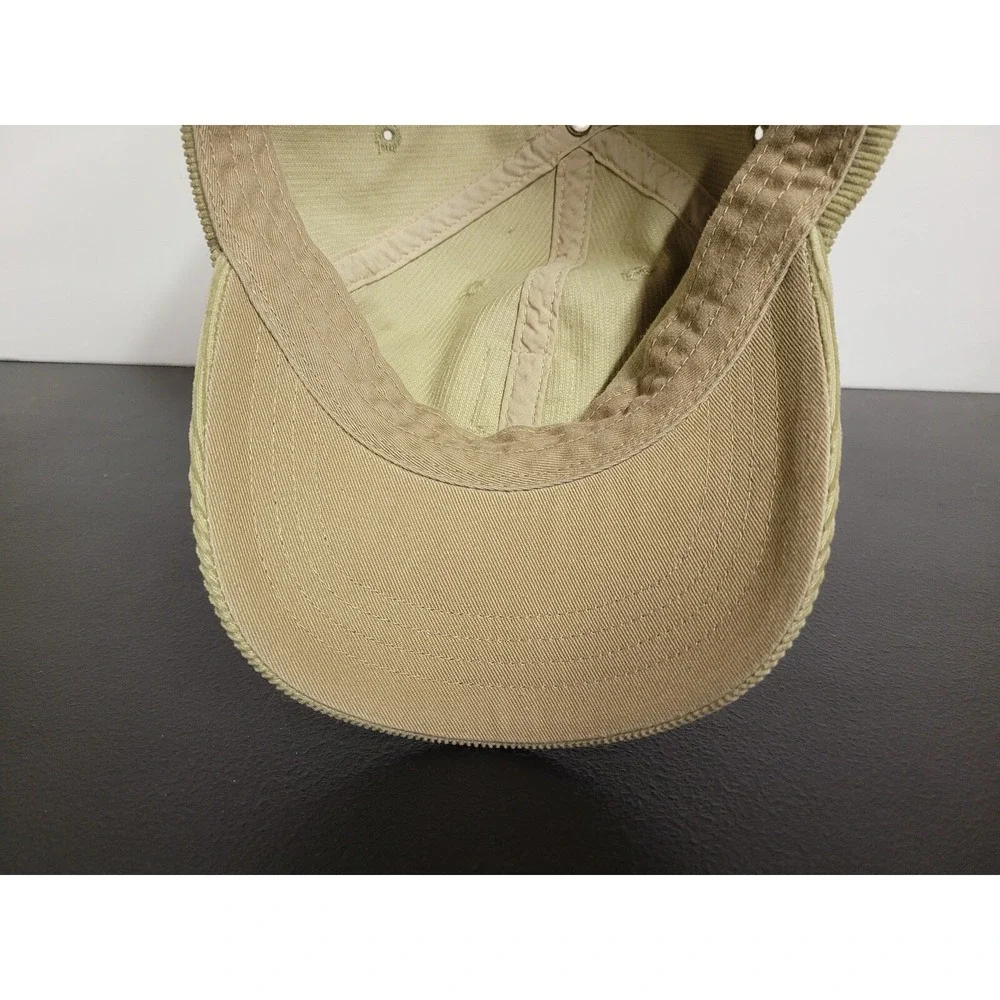 Polo Ralph‎ Lauren Hat Cap Mens Brown Corduroy Leather Strap Back Eagle Flags